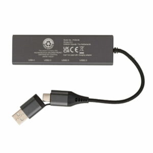 Terra RCS perdirbtas aliuminio USB šakotuvas su 3 USB prievadais