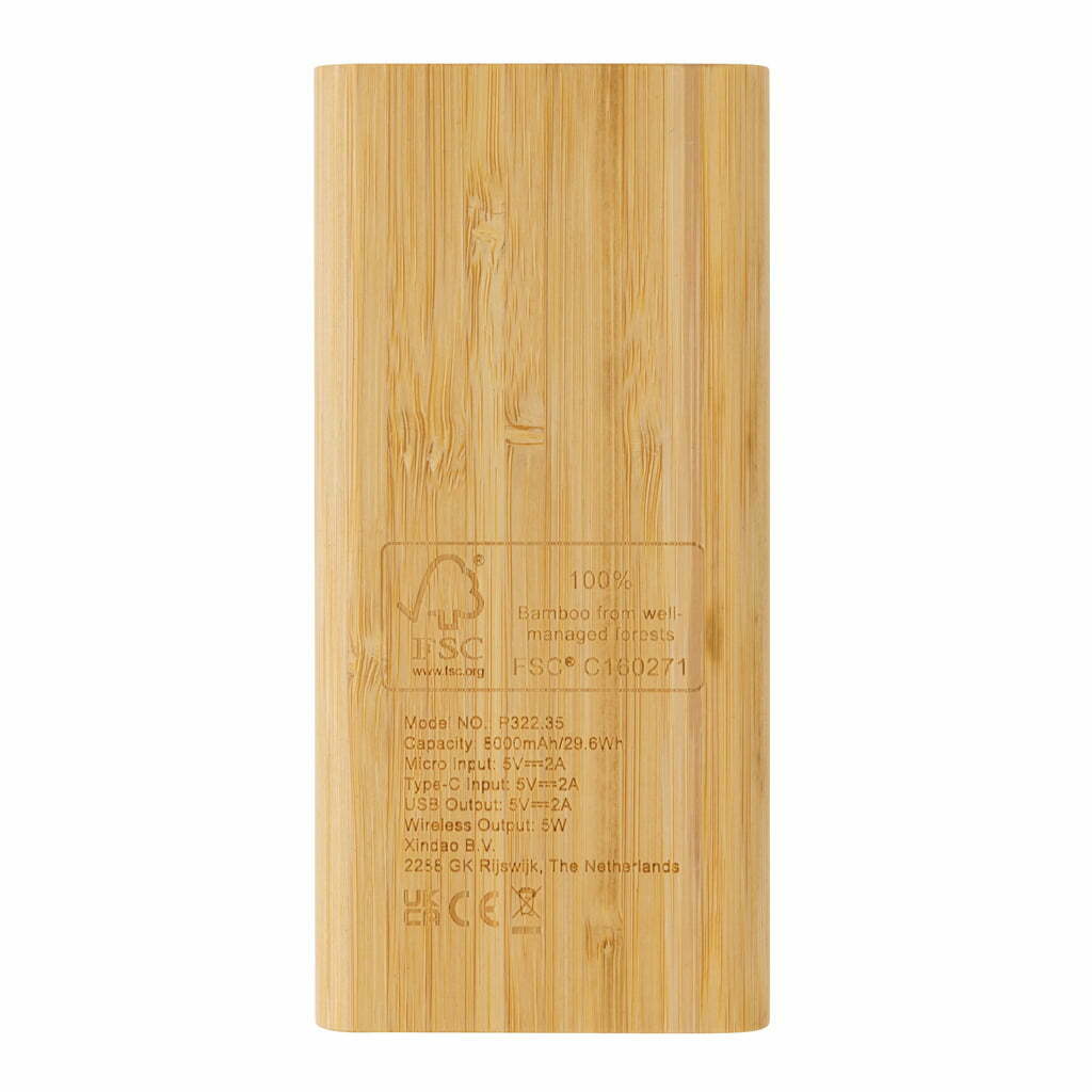 FSC® sertifikuoto bambuko belaidis įkroviklis 8 000 mAh - Image 6