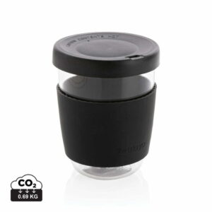 Ukiyo stiklinis puodelis su silikoniniu dangteliu 360 ml
