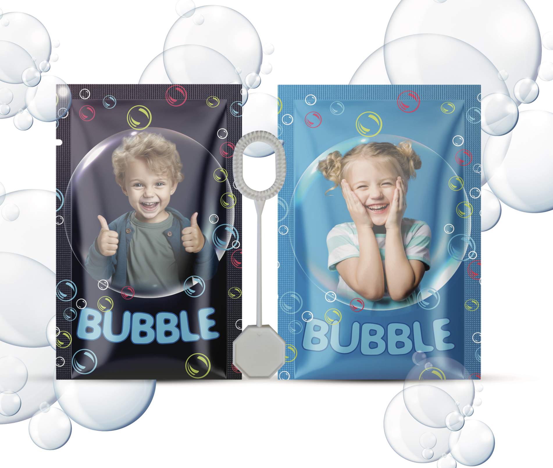 Muilo burbulų pakuotė su reklamine spauda