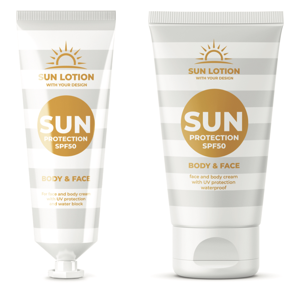 SPF50 kremas nuo saulės su reklamine spauda