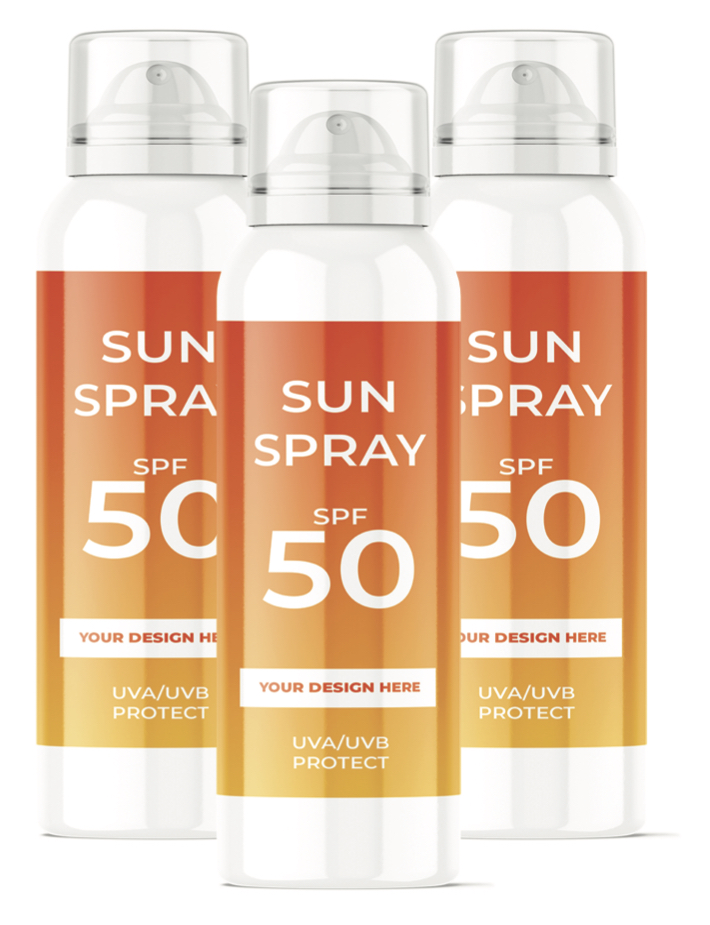 SPF50 kūno purškiklis su reklamine spauda