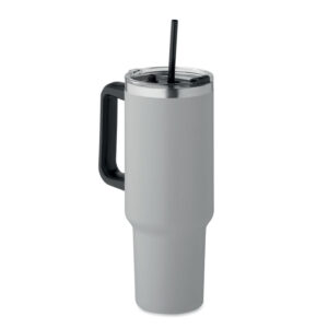 Didelis termo puodelis su šiaudeliu, 1200 ml