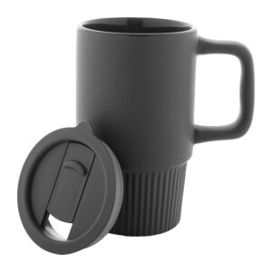 Keraminis puodelis su dangteliu, 420 ml