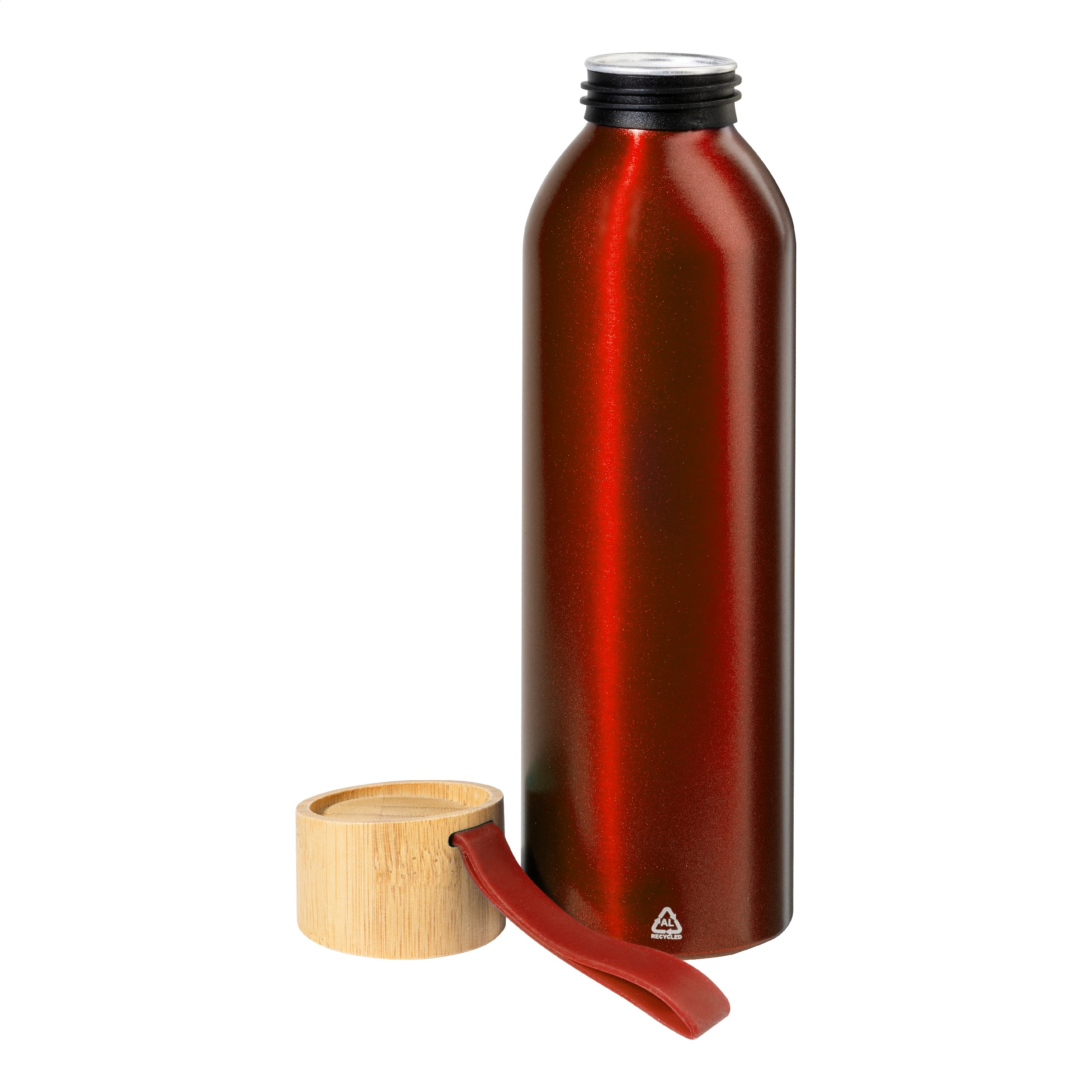 Aliumininė gertuvė su bambukiniu dangteliu, 600 ml - Image 3