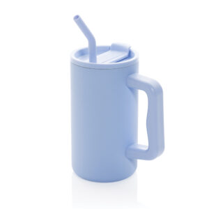 Didelis termo puodelis su šiaudeliu, 800 ml