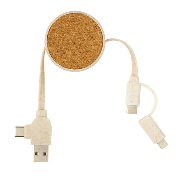 Cork and Wheat 6-in-1 retractable cable - Image 4