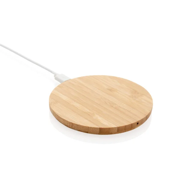 FSC® certified bamboo 5W round wireless charger - Image 2