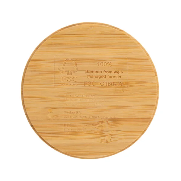 FSC® certified bamboo 5W round wireless charger - Image 4