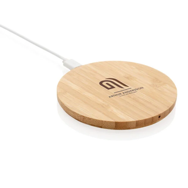 FSC® certified bamboo 5W round wireless charger - Image 7