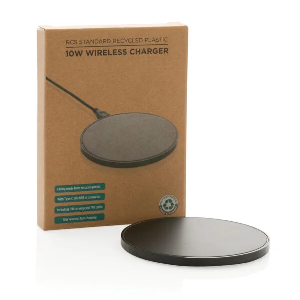 RCS standard recycled plastic 10W wireless charger - Image 10