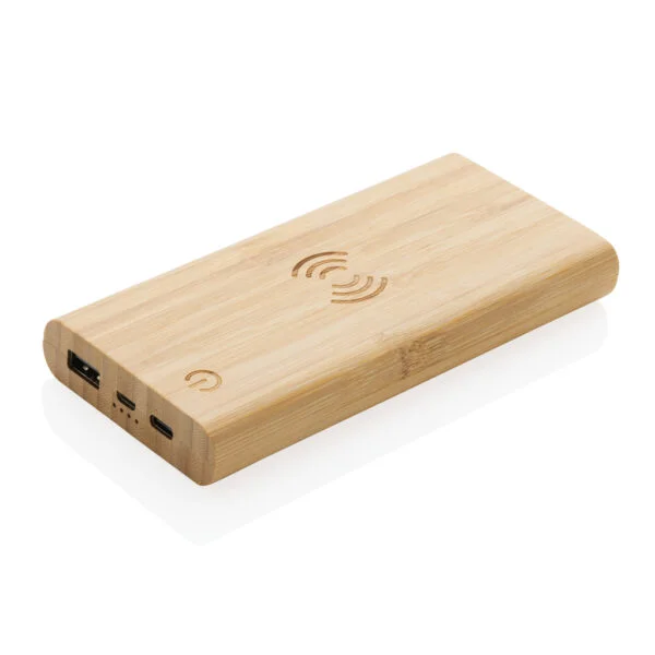 FSC®certified bamboo 8.000 mAh 5W wireless powerbank - Image 8