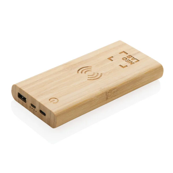 FSC®certified bamboo 8.000 mAh 5W wireless powerbank - Image 9
