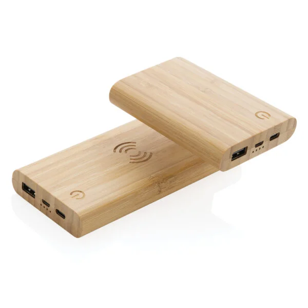 FSC®certified bamboo 8.000 mAh 5W wireless powerbank - Image 10