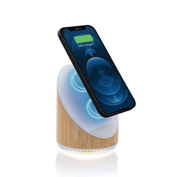 Ovate bamboo 5W speaker with 15W wireless charger - Image 6